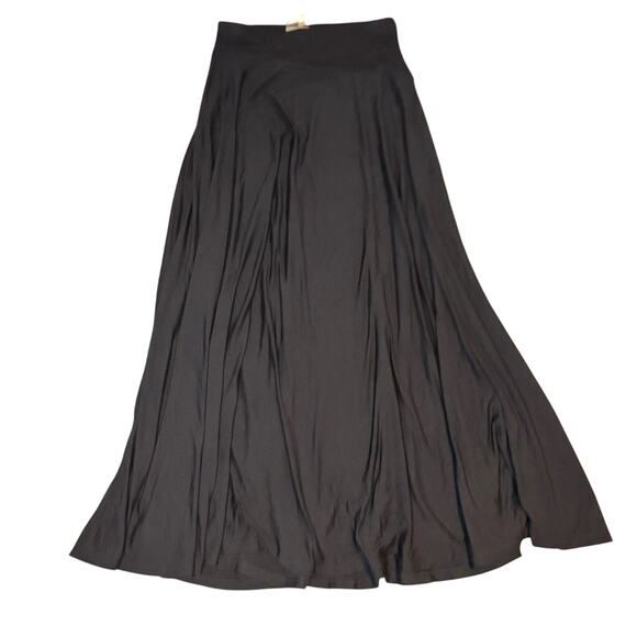 NWT Madewell Black Jersey Midi Skirt XS Asymmetrical Flowy Pull On - Picture 5 of 8